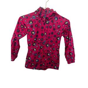 Lands End girls hooded floral raincoat sz M 5/6